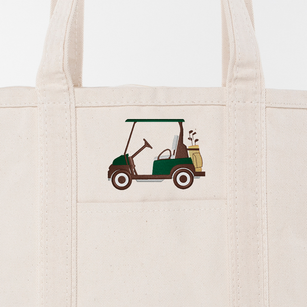 Natural Medium Classic Tote - Golf