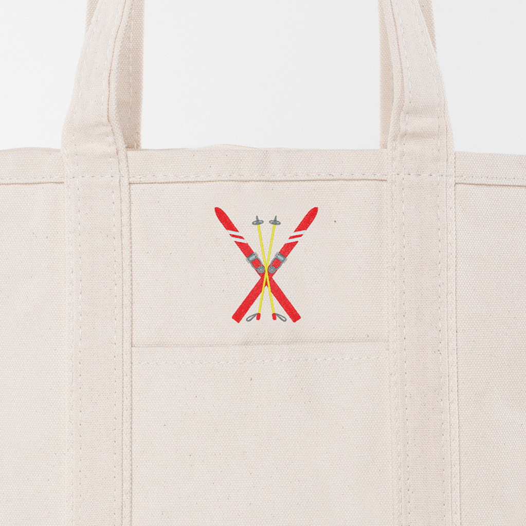 Natural Medium Classic Tote - Ski