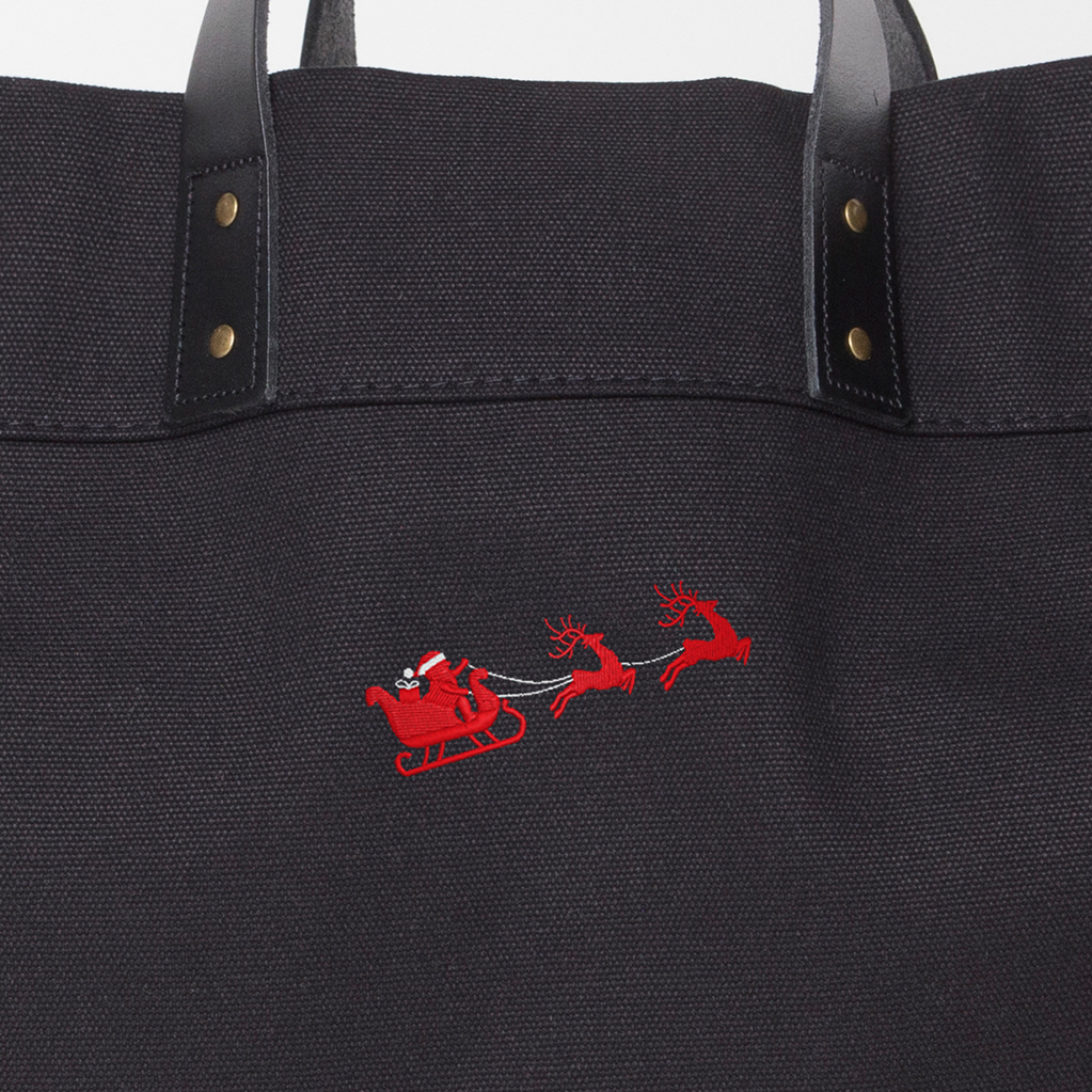 Solid Black Advantage Bag - Santa & Reindeer