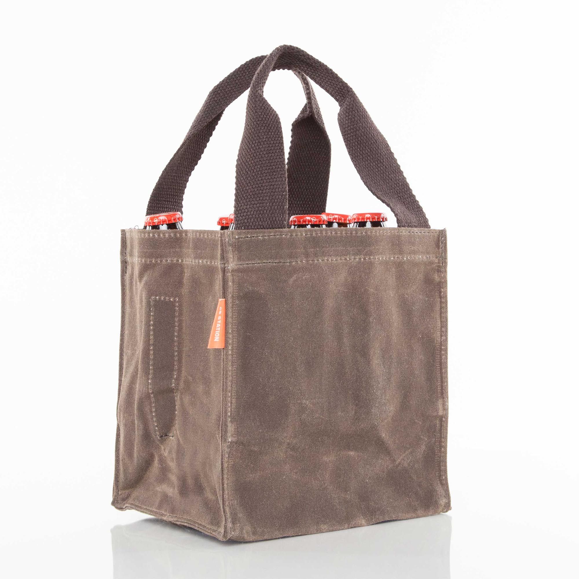 Waxed Canvas Beer Carrier in Olive, Khaki | CB Station
