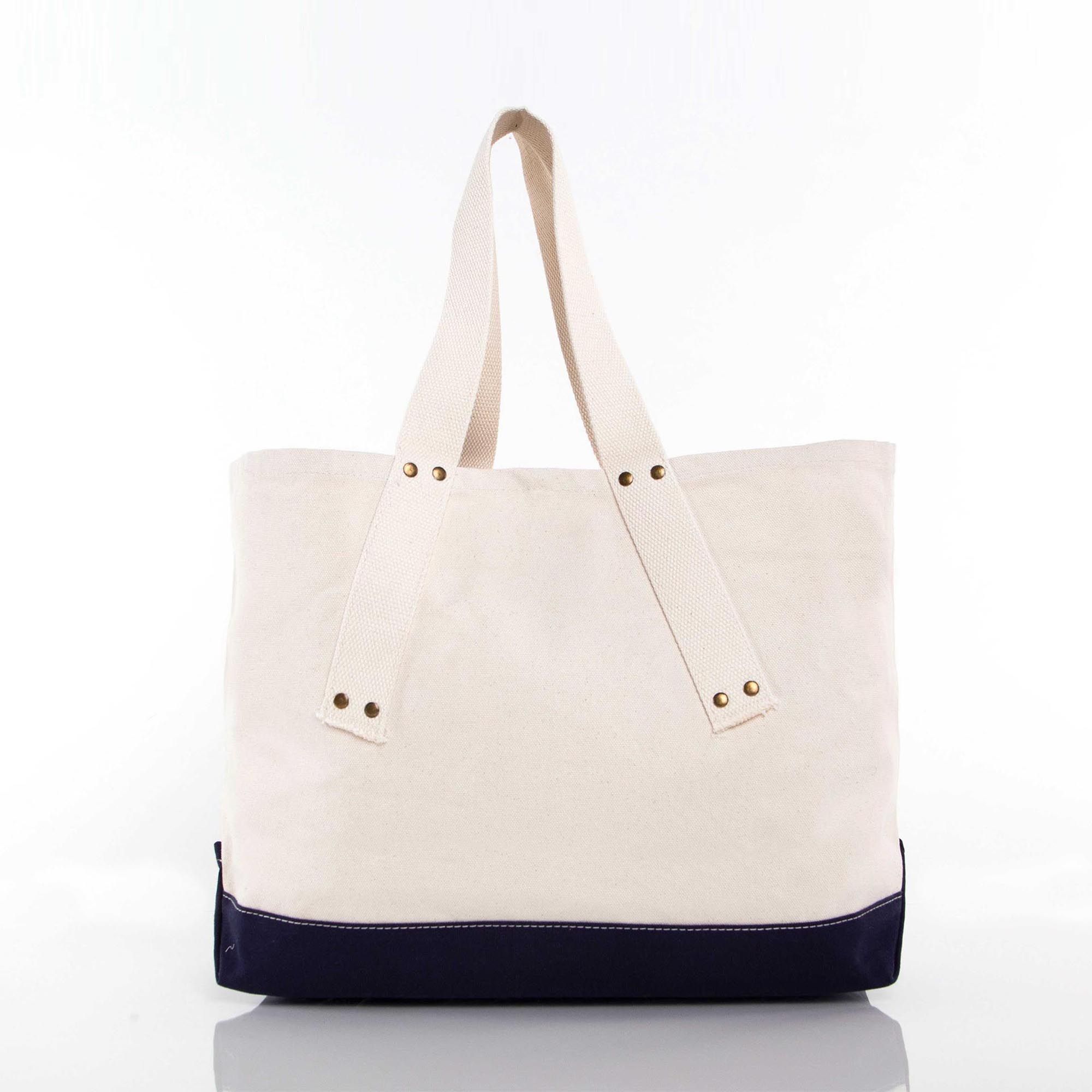 Canvas Grommet Tote in Navy, Black, Gray | CB Station