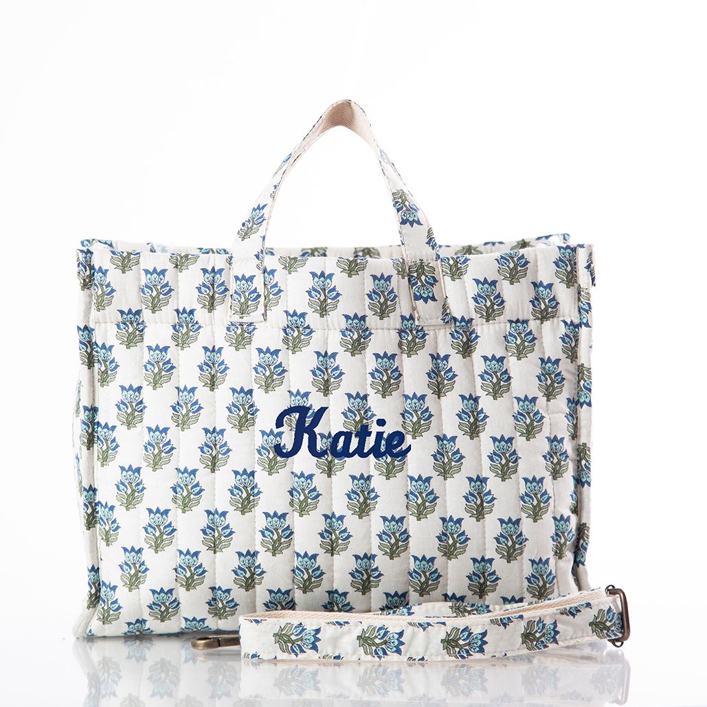 Khoki IKE◯ block vinyl tote bag Khoki IKE◯ block vinyl tote bag（Indigo Blocks Weekender