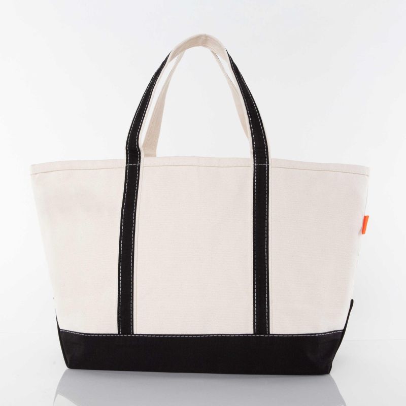 Black Large Classic Tote - Mahj Tiles