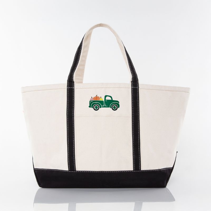 Black Large Classic Tote - Fall Truck