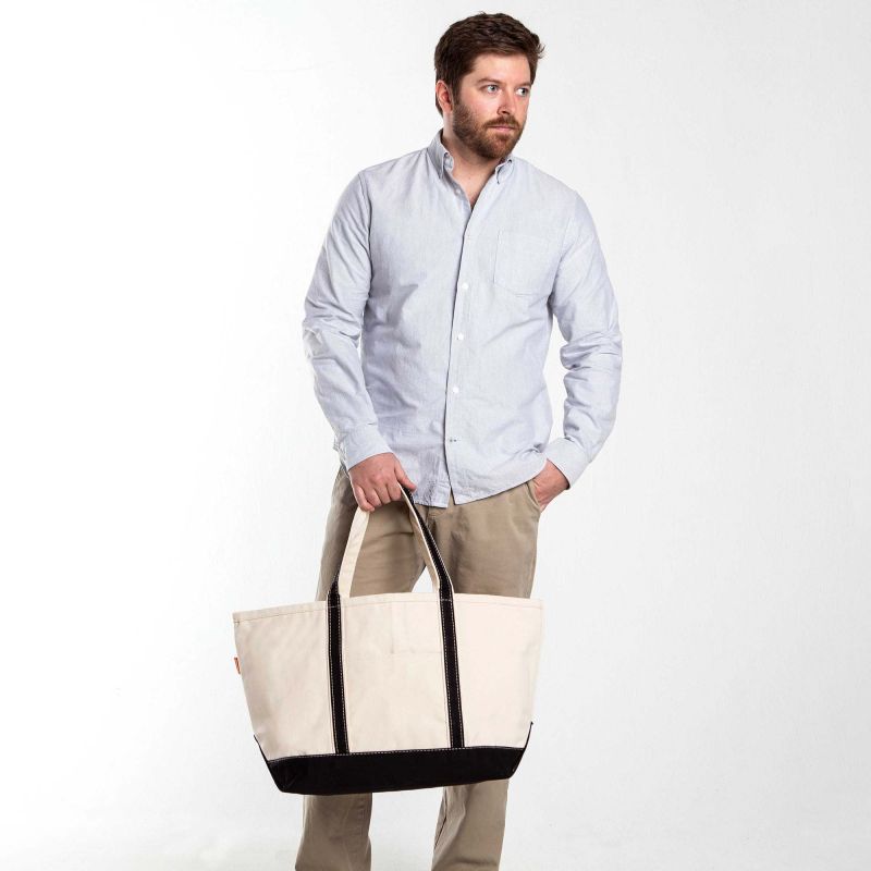 Black Large Classic Tote - Mahj Tiles