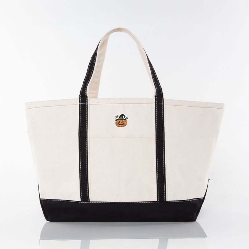 Black Large Classic Tote - Pumpkin