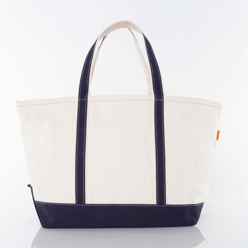 Navy Large Classic Tote - Mahj Tiles