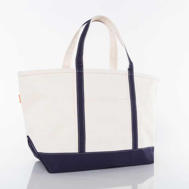 Navy Large Classic Tote - Mahj Tiles
