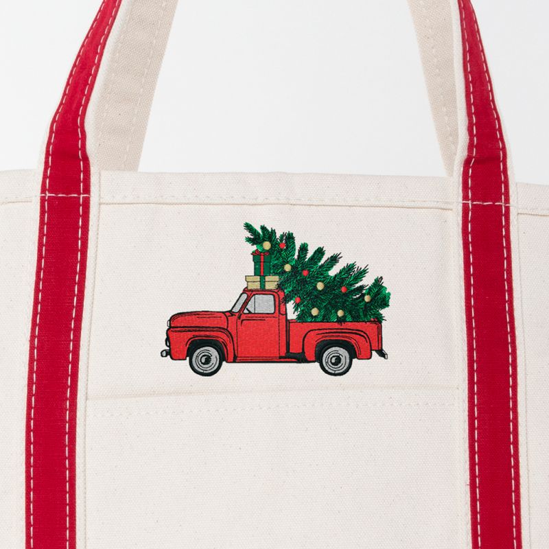 Red Large Classic Tote - Christmas Truck