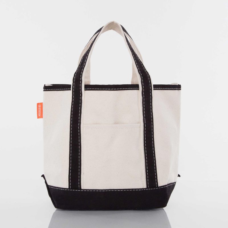 Black Handy Open Top Tote - Pumpkin