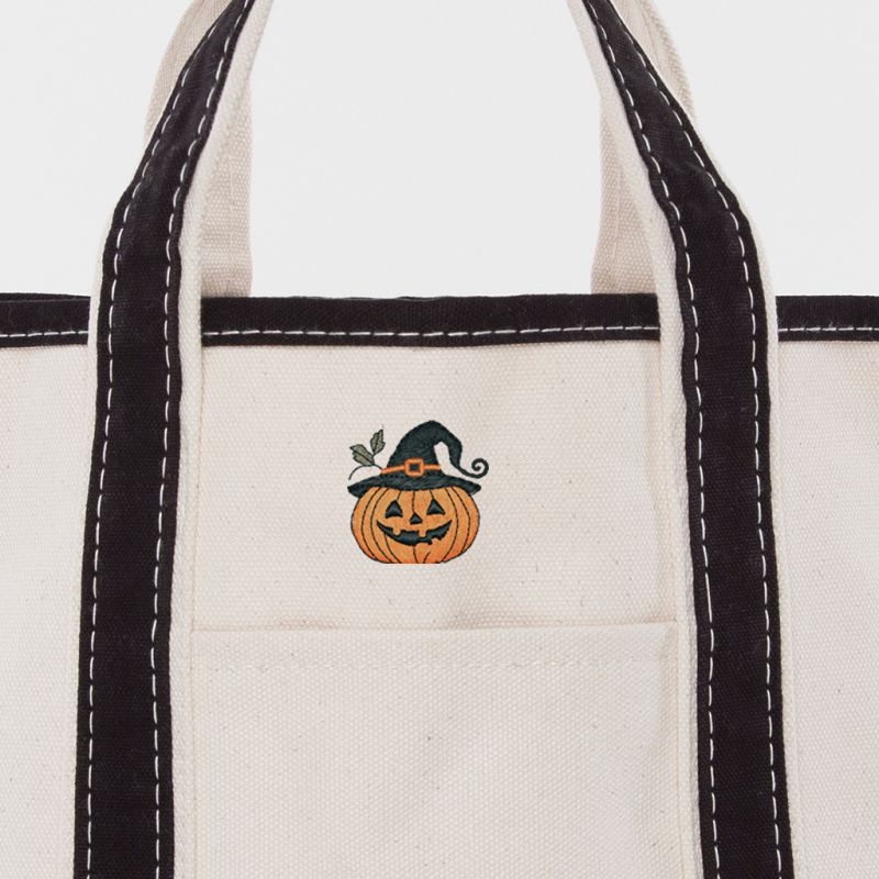 Black Handy Open Top Tote - Pumpkin