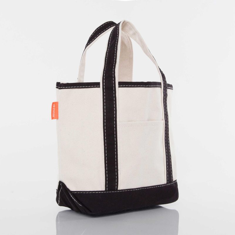 Black Handy Open Top Tote - Pumpkin