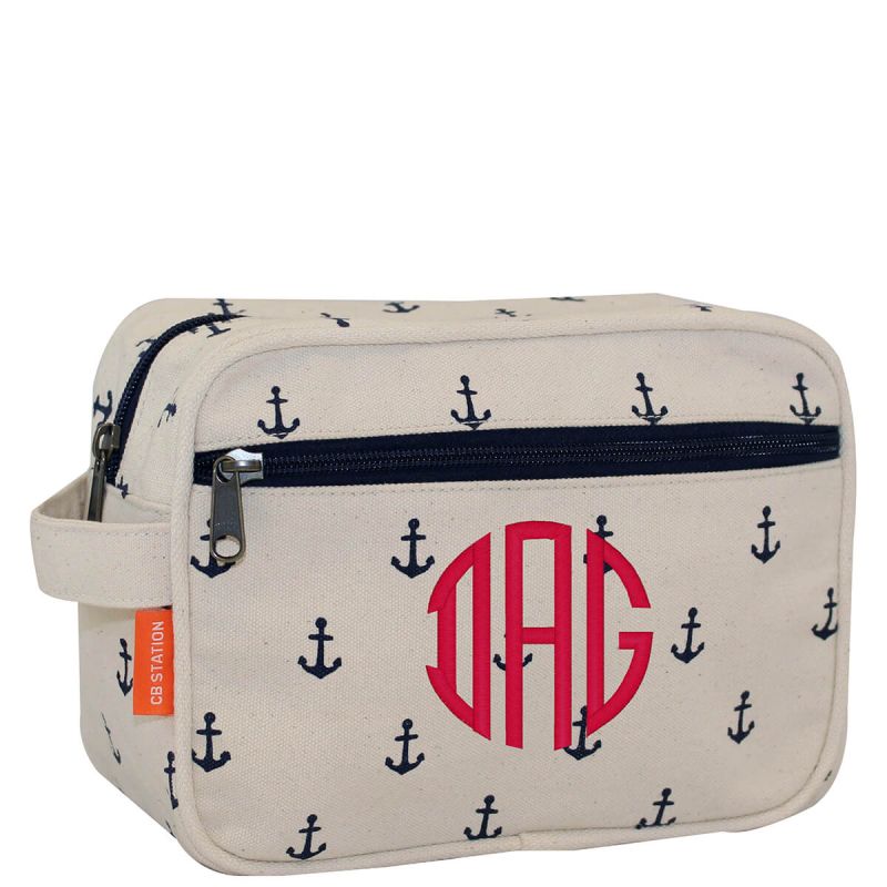 Lined Travel Kit Navy Anchors