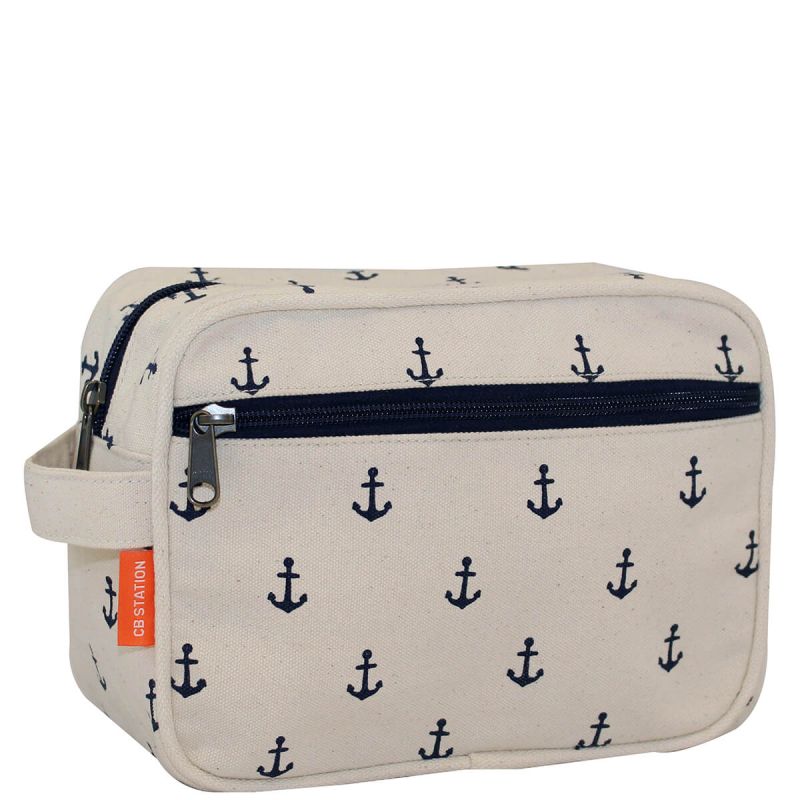 Lined Travel Kit Navy Anchors