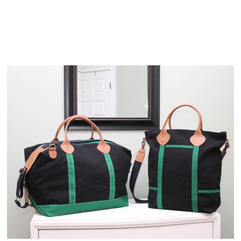 Flight Travel Bag Solid Black & Emerald