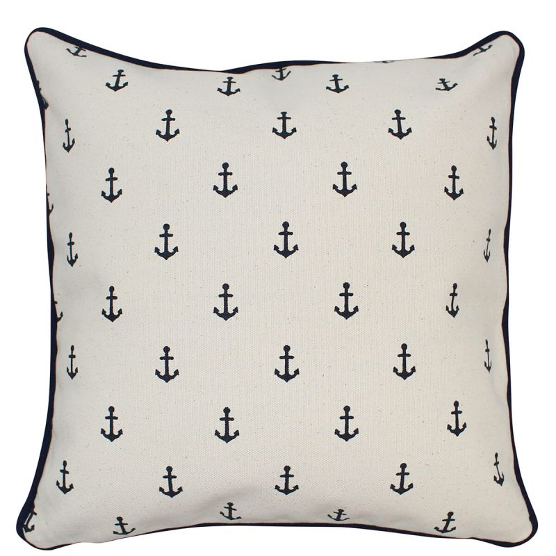 Pillowcase Navy Anchors 12 x 12