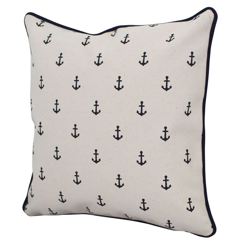 Pillowcase Navy Anchors 12 x 12