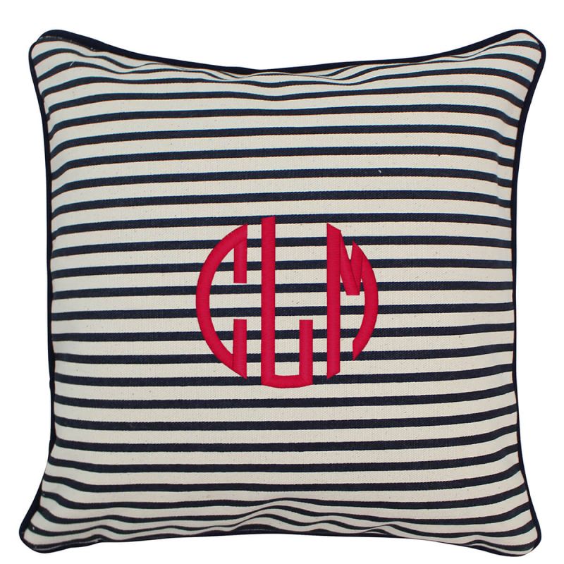 Pillow Navy Stripes With Insert 12 x 12