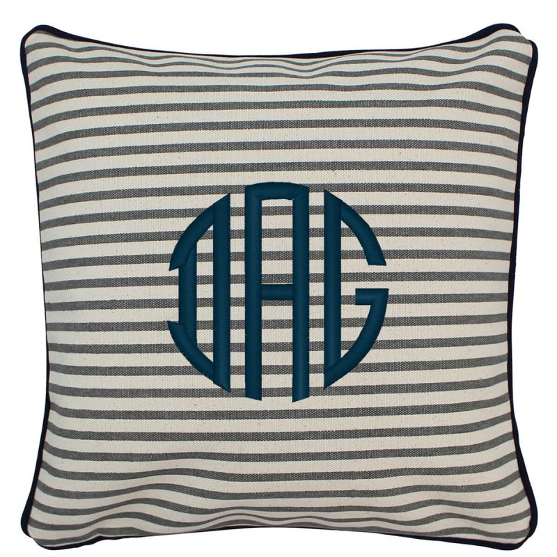 Pillow Gray Stripes With Insert 12 x 12