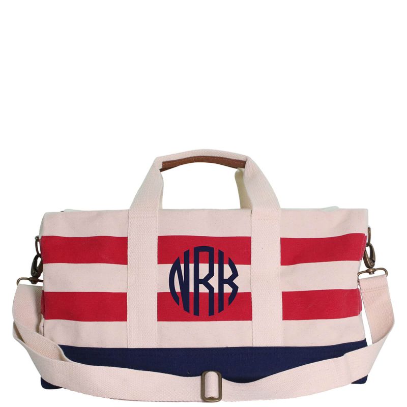 Colorblock Duffel Nautical Striped Red & Navy