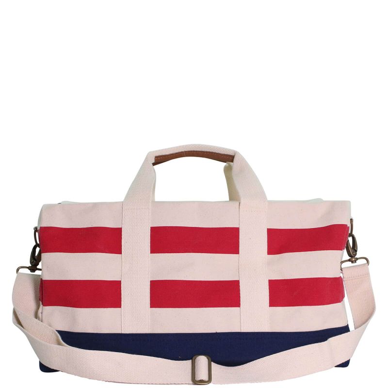 Colorblock Duffel Nautical Striped Red & Navy