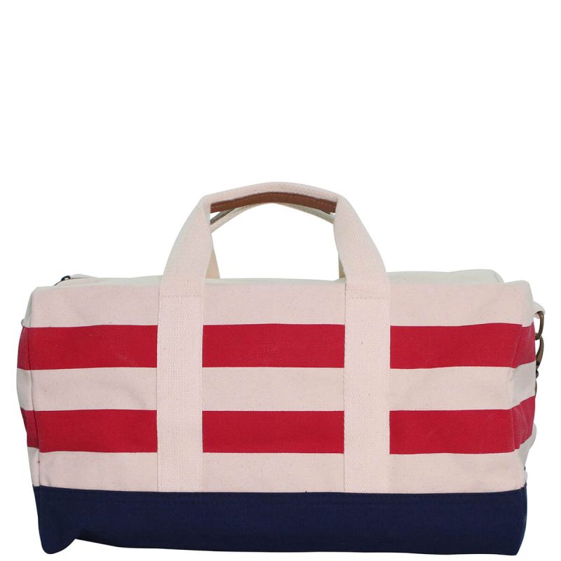 Colorblock Duffel Nautical Striped Red & Navy