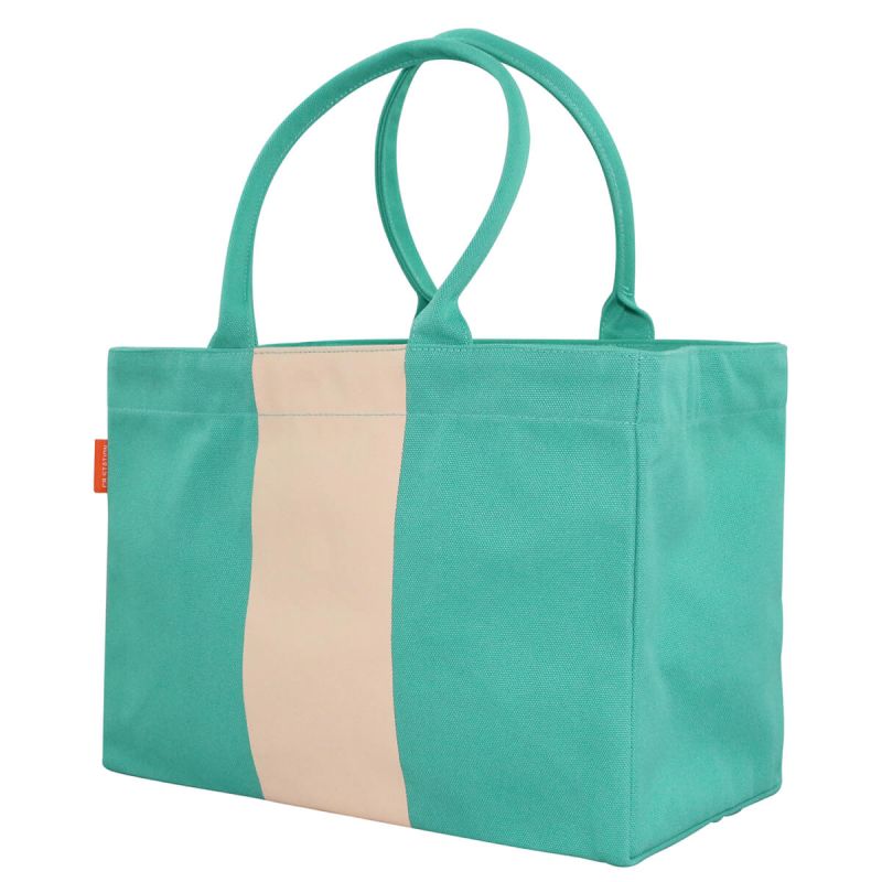 Vertical Colorblock Tote Jade