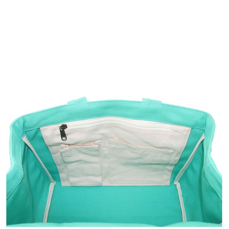 Vertical Colorblock Tote Jade