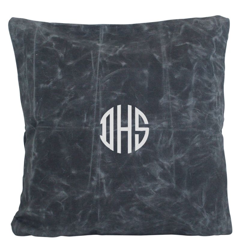Waxed Canvas Square Pillowcase Slate 20 x 20