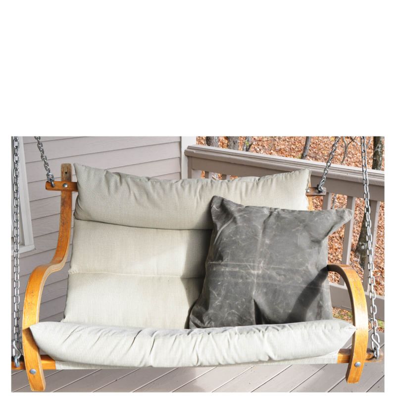 Waxed Canvas Square Pillowcase Slate 20 x 20