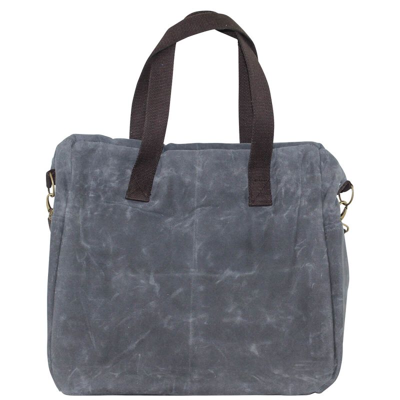 Waxed Canvas Multi-Pocket Travel Tote Slate