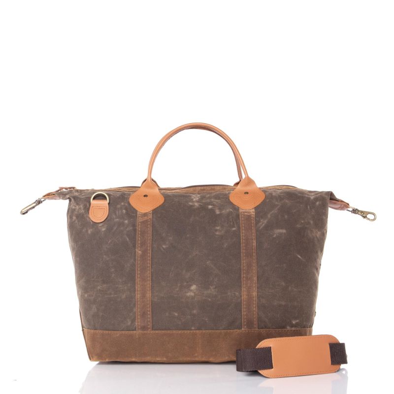 Waxed Canvas Weekender Bag in Olive, Black | CB Station