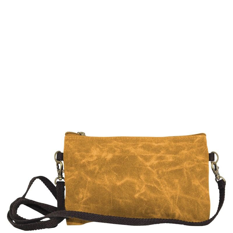 Waxed Canvas Crossbody Clutch Yellow