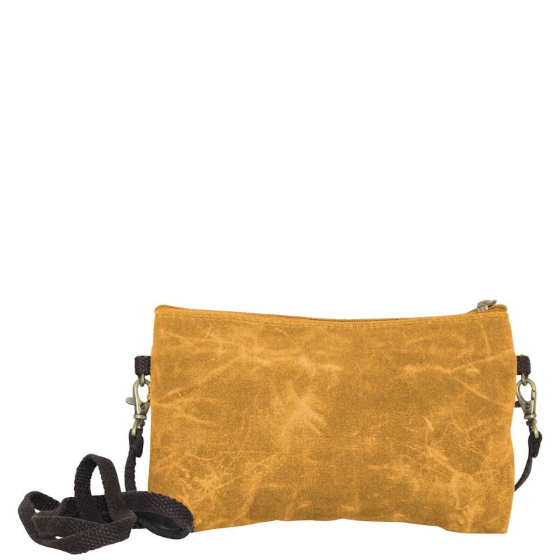 Waxed Canvas Crossbody Clutch Yellow