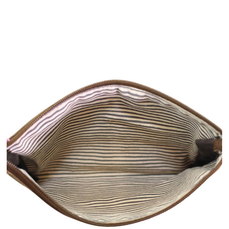 Waxed Canvas Crossbody Clutch Yellow
