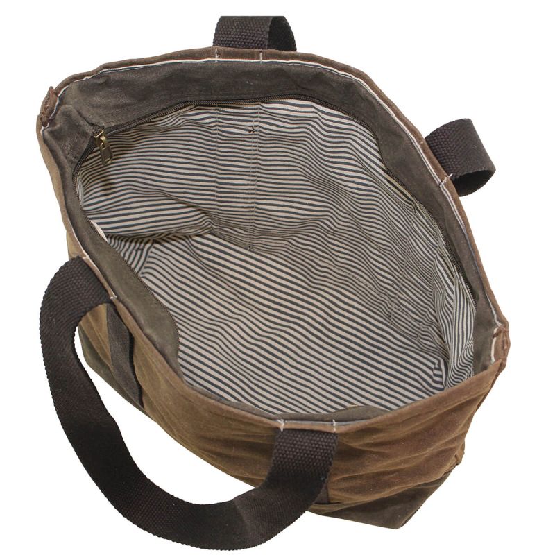 Waxed Canvas Medium Classic Tote Khaki