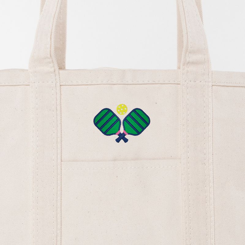 Natural Medium Classic Tote - Pickleball