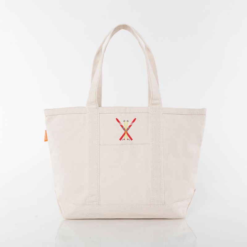 Natural Medium Classic Tote - Ski
