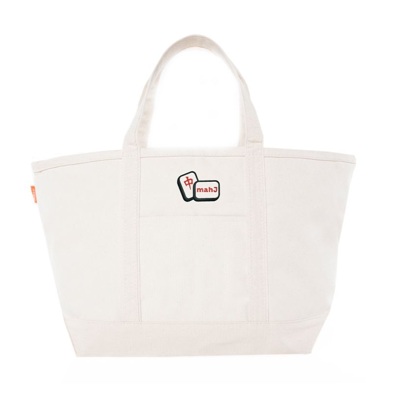 Natural Large Classic Tote - Mahj Tiles