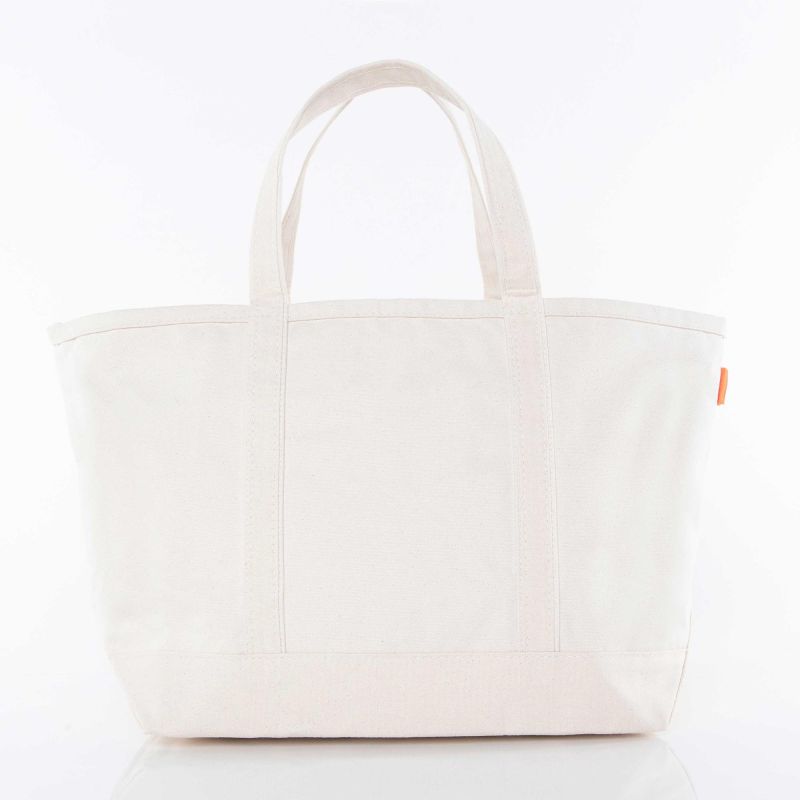 Natural Large Classic Tote - Mahj Tiles