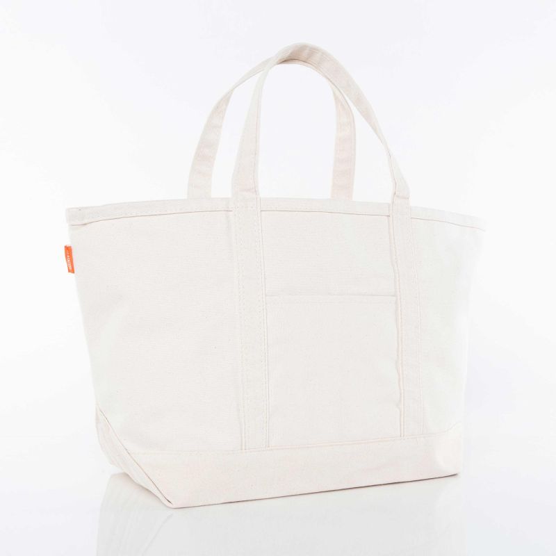 Natural Large Classic Tote - Mahj Tiles