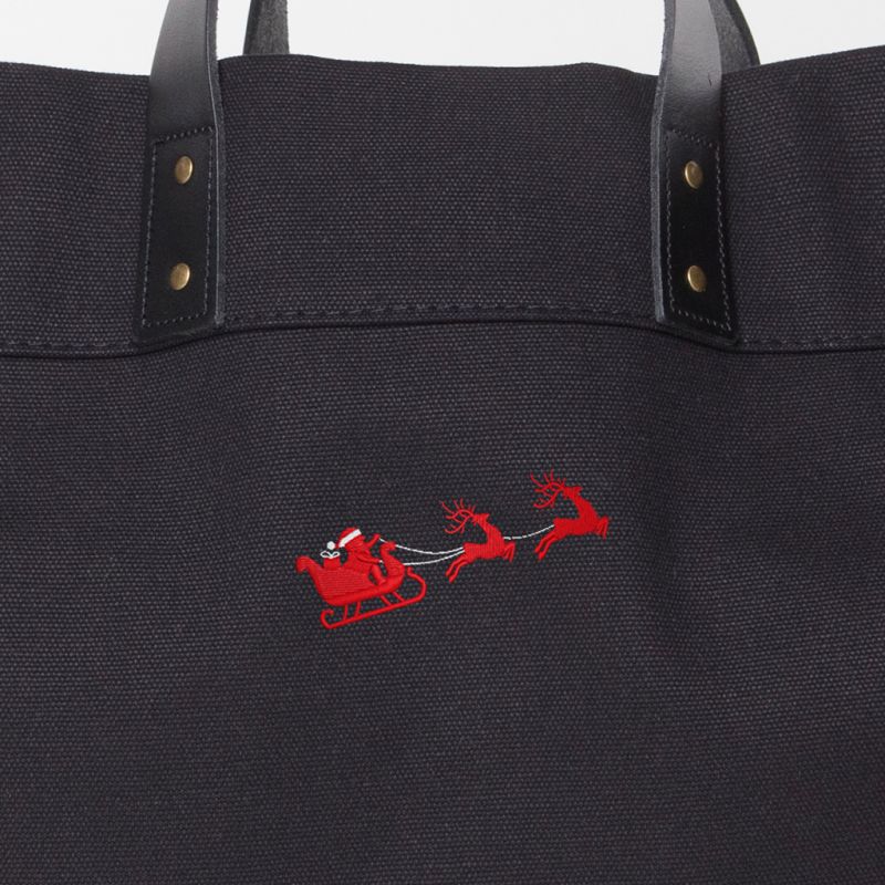 Solid Black Advantage Bag - Santa & Reindeer