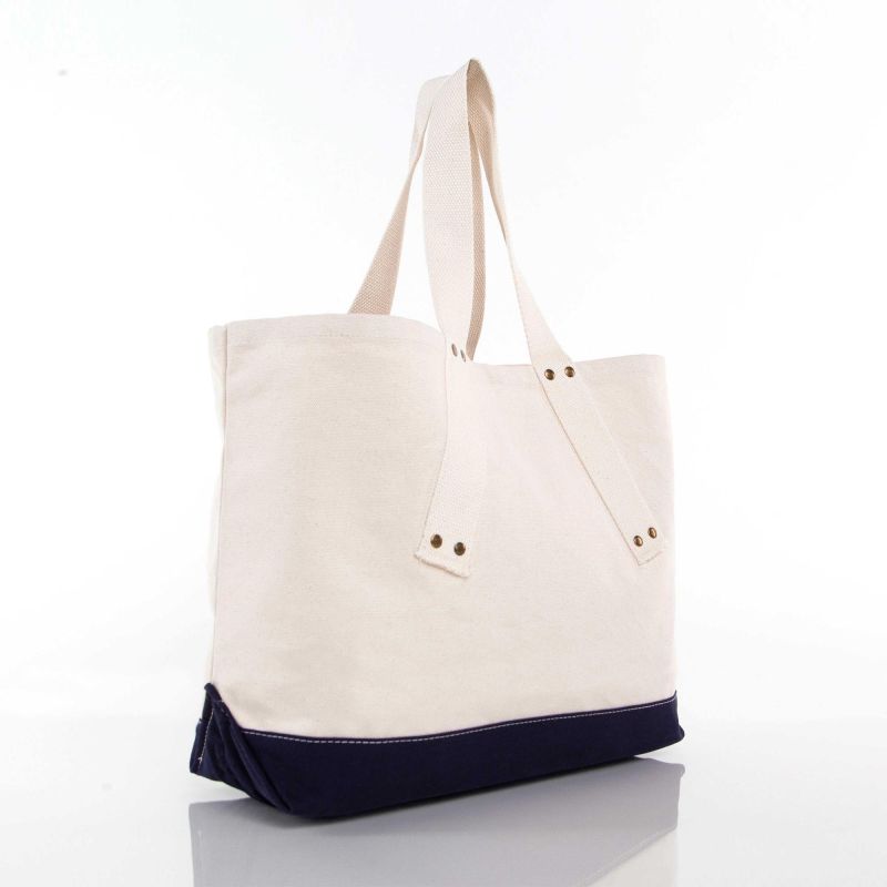 Canvas Grommet Tote in Navy, Black, Gray | CB Station
