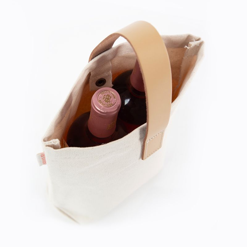Leather-Grip Wine Carrier for Two Bottles - Ski