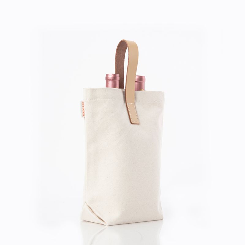 Leather-Grip Wine Carrier for Two Bottles - Ski