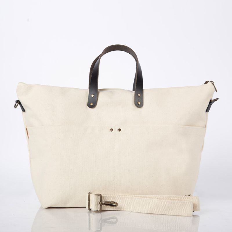 Waxed Traveler Tote Bag | Olive Waxed Canvas Tote
