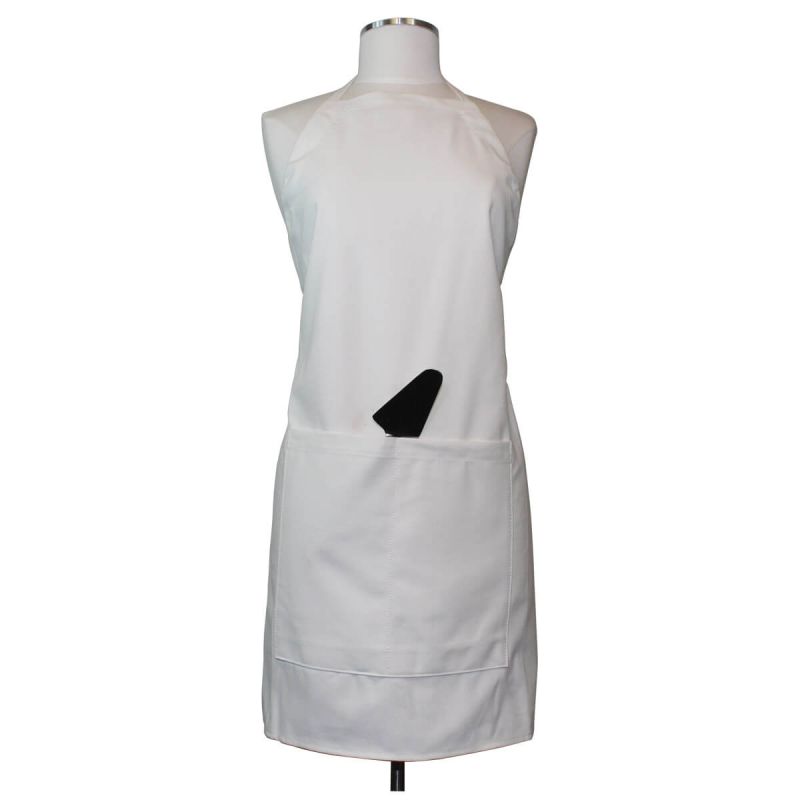 10 oz White Adult Apron with Front Pocket