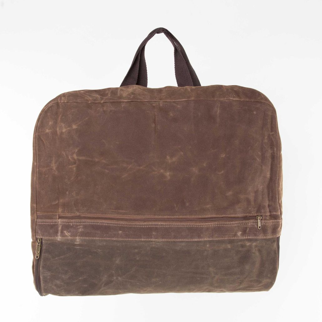 Waxed Canvas Garment Bag in Olive, Khaki, slate