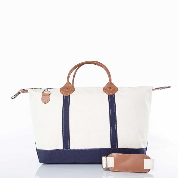 Canvas Maritime Totes in Navy Coral Lime CB Station