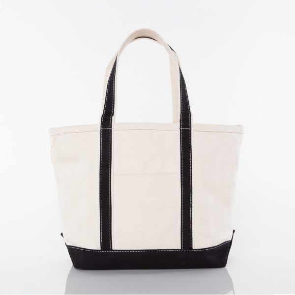 Classic Boat Tote Bag - Black - Front